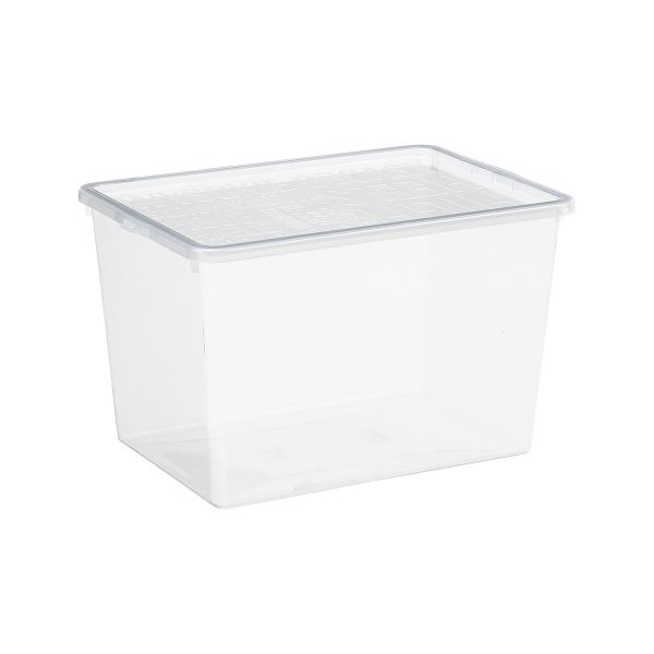 Basic Shoe Box, storage box for high heels. It is made of translucent material to see the content of the shoe storage boxes from all angles. The box has a clicked-on lid.