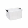 Home Box 15L storage box with a clear design, which makes it possible to identify the content of the boxes. The container has firm closing clips.