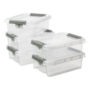 Value pack of five 21L Proboxes. Probox is series of premium storage boxes. They are stackable and made of translucent material. All boxes are equipped with QR codes compatible with the BoxPointer app.