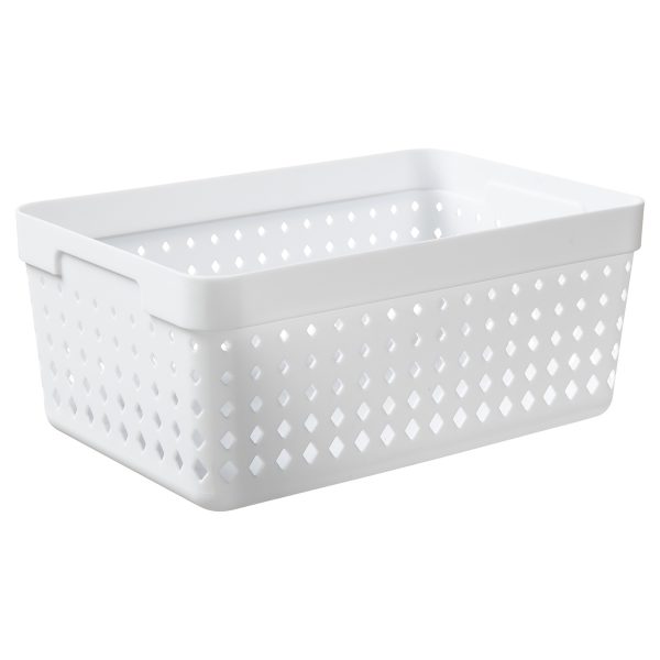 An extra large storage organizer is made of white plastic with a modern, elegant design.