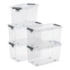 Value pack of five 70L Proboxes. Probox is series of premium storage boxes. They are stackable and made of translucent material. Containers have wheels. All boxes are equipped with QR codes compatible with the BoxPointer app.