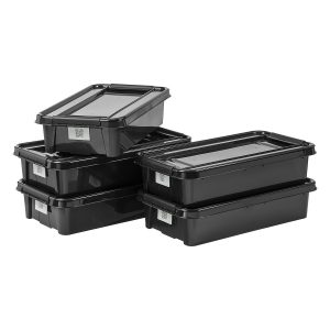 Value pack of five 31L Probox Bedrollers. They are modular and made of black post-consumer material. Probox is series of premium storage boxes. All boxes are equipped with QR codes compatible with the BoxPointer app.