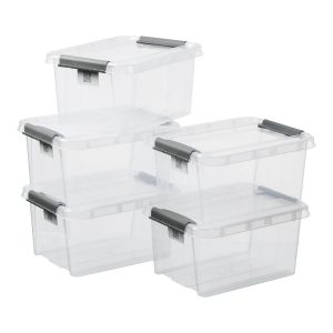 Value pack of five 32L Proboxes. Probox is series of premium storage boxes. They are stackable and made of translucent material. All boxes are equipped with QR codes compatible with the BoxPointer app.