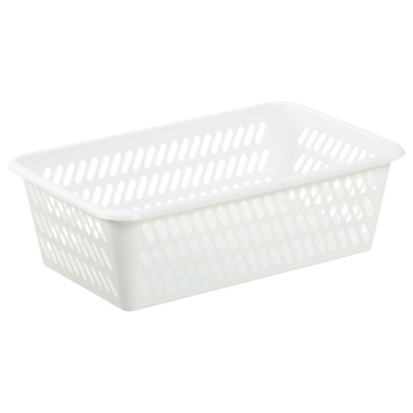 Mini Basket in a medium size has a classic hole-design. The storage basket is in white color.