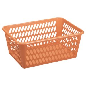 Mini Basket in an extra large size has a classic hole-design. The storage basket is in brandied meloncolor.