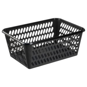 Mini Basket in an extra large size has a classic hole-design. The storage basket is in black color.