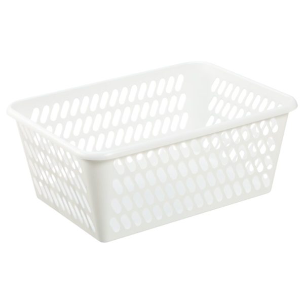 Mini Basket in an extra large size has a classic hole-design. The storage basket is in white color.