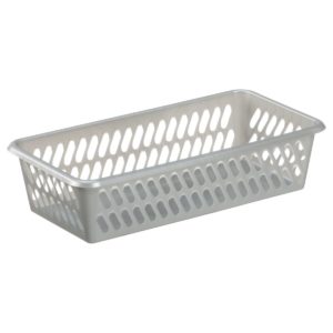 Mini Basket in a small size has a classic hole-design. The storage basket is in silver color.