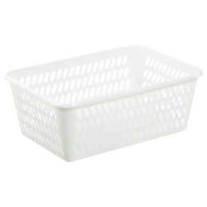 Mini Basket in a large size has a classic hole-design. The storage basket is in white color.